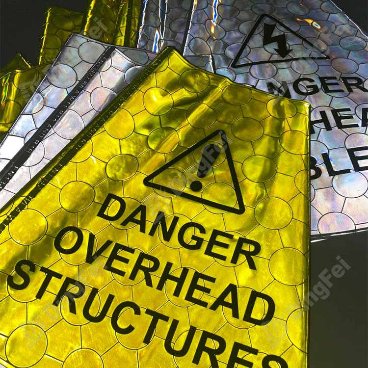 Yellow Danger Overhead Cables Traffic Cone Sleeve - 